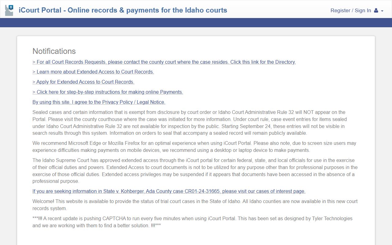 Butte County court records after jail arrest iCourt portal entry