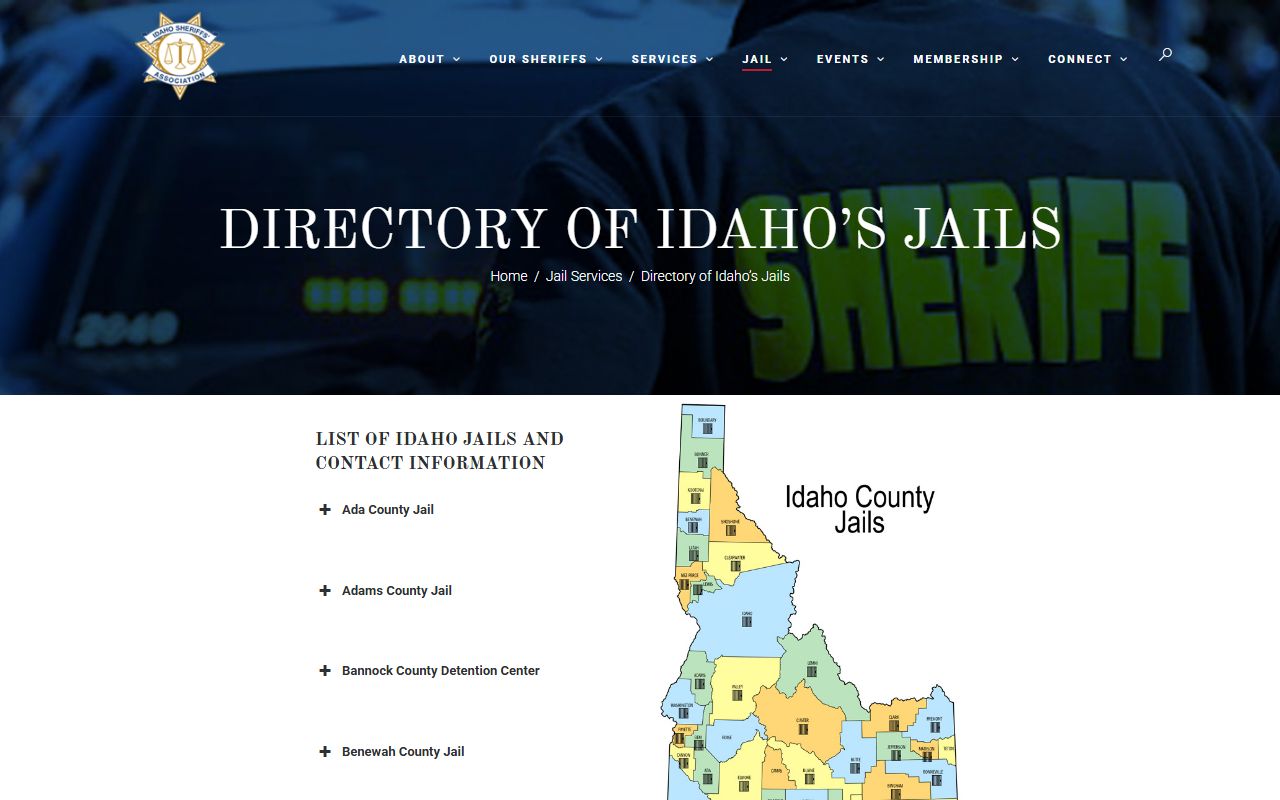 Butte County Jail directory entry for inmate population capacity